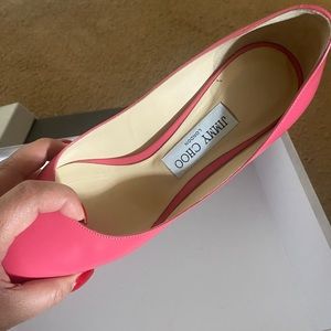 Size 37 Jimmy choo pink heels , worn twice only!
